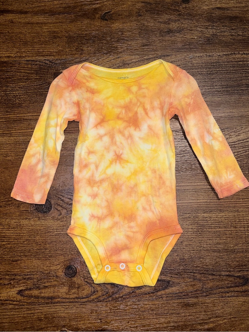 Carter's Custom Tie-Dye Long Sleeve Onesie Candy Corn Hippie Baby Size 9 Months